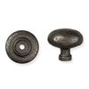 Solid Bronze Textured Oval Knob on Plate