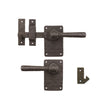 Solid Bronze Textured 5" Square Lever Latch with Round Lever