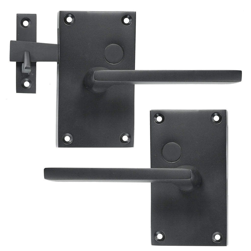 Solid Bronze Case Latch with Tapered Handle - Black