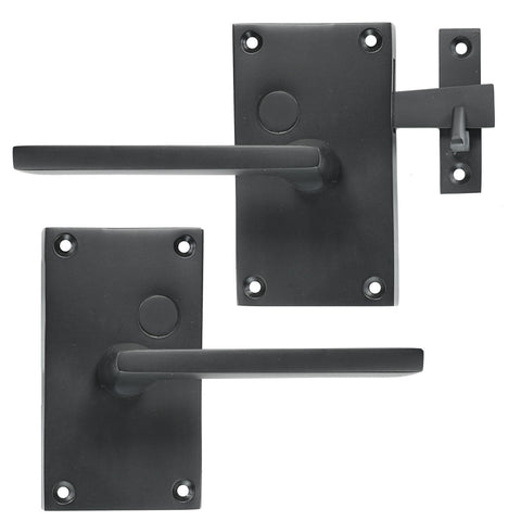 Solid Bronze Case Latch with Tapered Handle - Black
