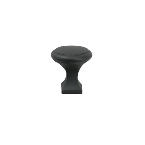 Solid Bronze 1-1/4" Beveled - Square Base - Cabinet Knob - Black