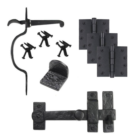 Cast Iron Spear Gate Kit - Drop Bar, Thumb Latch, Hinges, & Gate Stop