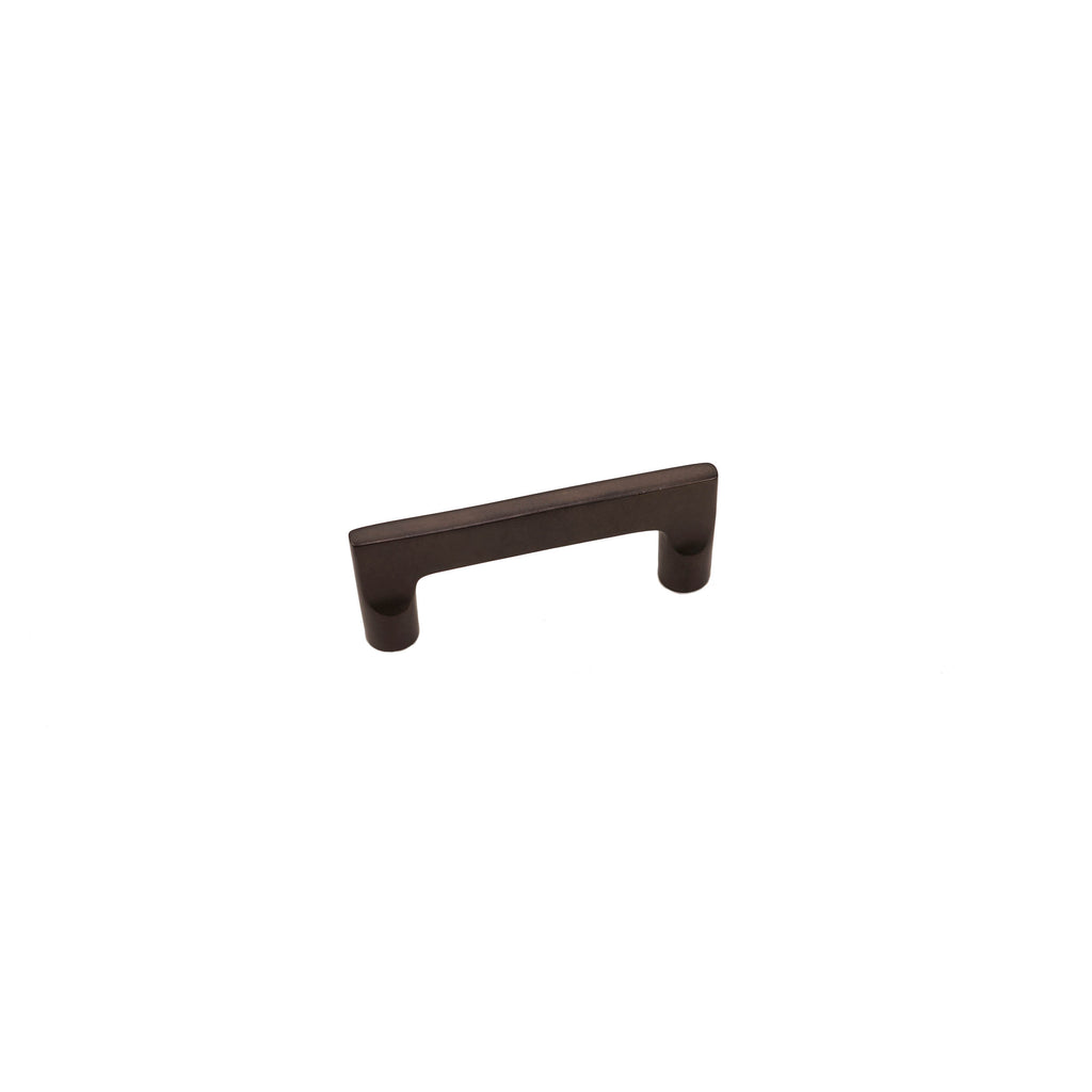 Brass Cabinet Pull - 3" C2C - Flared Flat Handle - Oil-Rubbed Bronze
