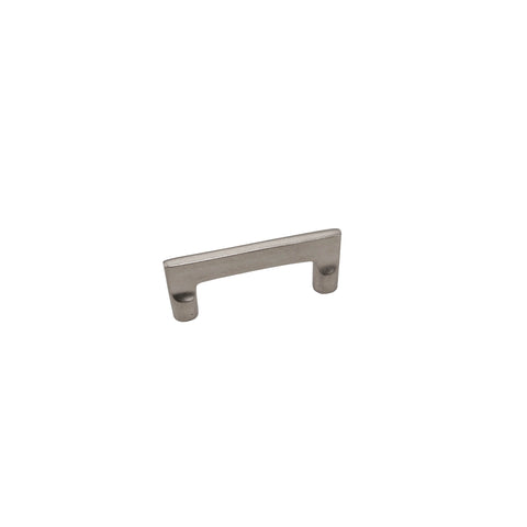 Brass Cabinet Pull - 3" C2C - Flared Flat Handle - Silver
