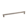 Brass Cabinet Pull - 12" C2C - Flared Flat Handle - Silver
