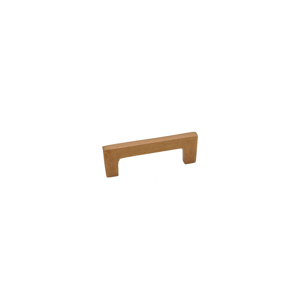 Brass Cabinet Pull - 3" C2C - Flat Handle - Gold