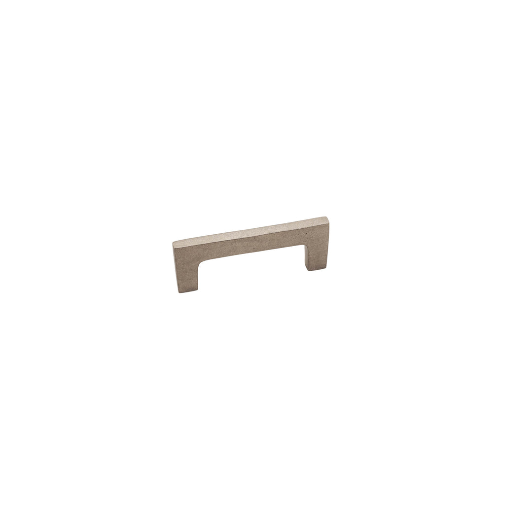 Brass Cabinet Pull - 3" C2C - Flat Handle - Silver
