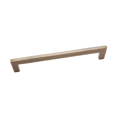 Brass Cabinet Pull - 9" C2C - Flat Handle - Silver