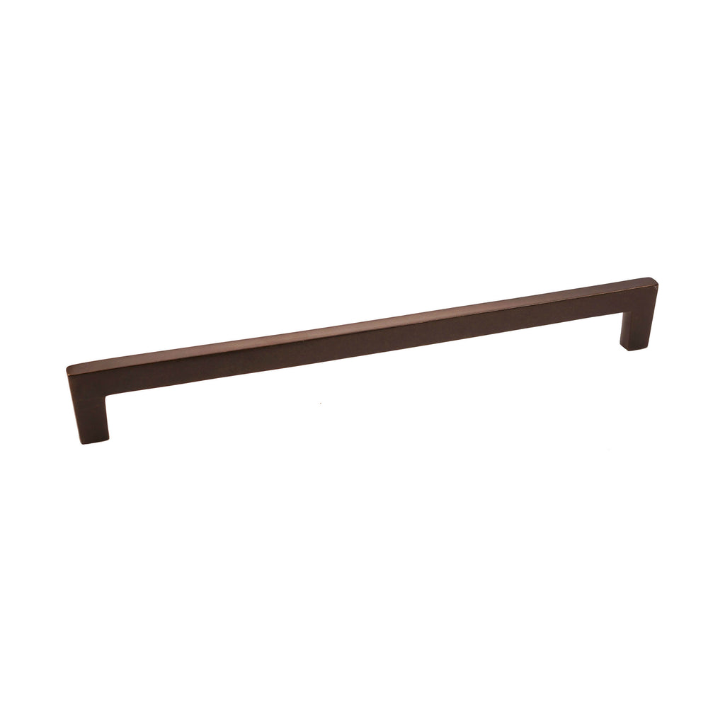 Brass Cabinet Pull - 12" C2C - Flat Handle - Oil-Rubbed Bronze