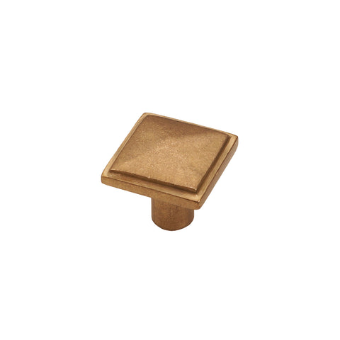 Brass Cabinet Knob - 1" Size - Pyramid Knob - Gold