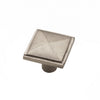 Brass Cabinet Knob - 1-1/4" Size - Pyramid Knob - Silver