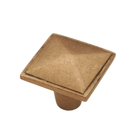 Brass Cabinet Knob - 1-1/2" Size - Pyramid Knob - Gold