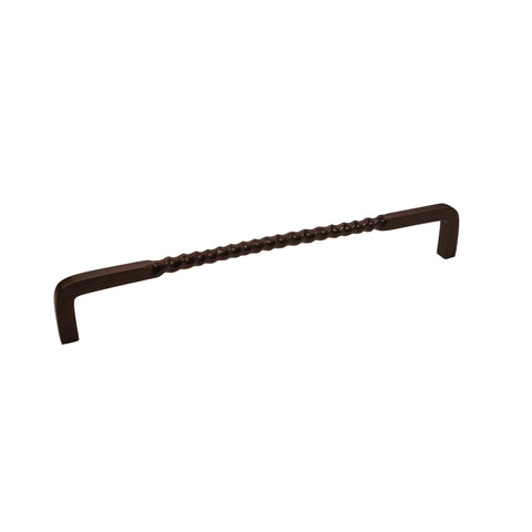 Brass Cabinet Pull - 12" C2C - Twisted Handle - Oil-Rubbed Bronze