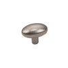 Brass Cabinet Knob - 1-3/8" Size - Oblong Knob - Silver