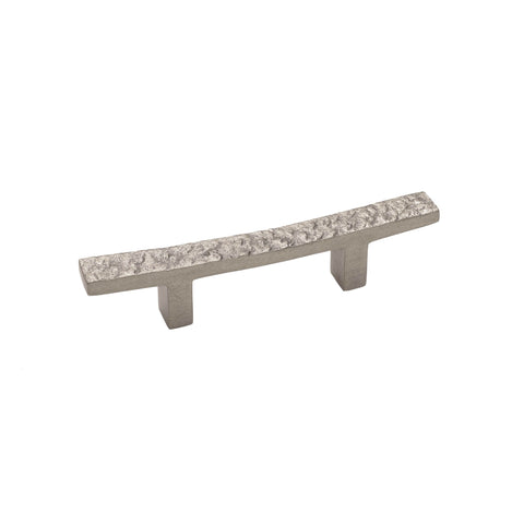 Brass Cabinet Pull - 3" C2C - Textured Handle - Silver