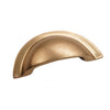 Brass Cabinet Pull - 3-1/2" C2C - Circular Bin Pull - Gold
