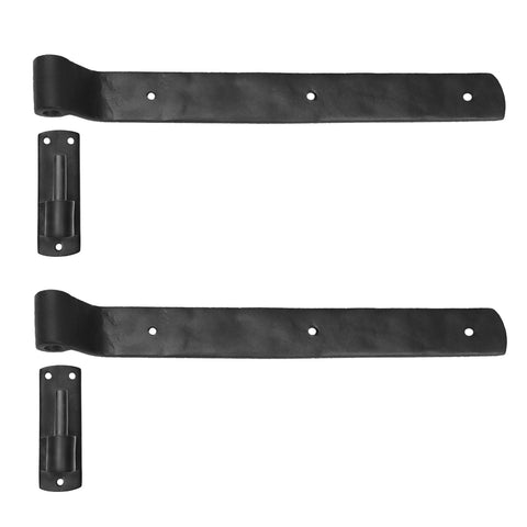 Brass Shutter Arch Strap Pair with Pintle - 10” Long - 3/4” Offset
