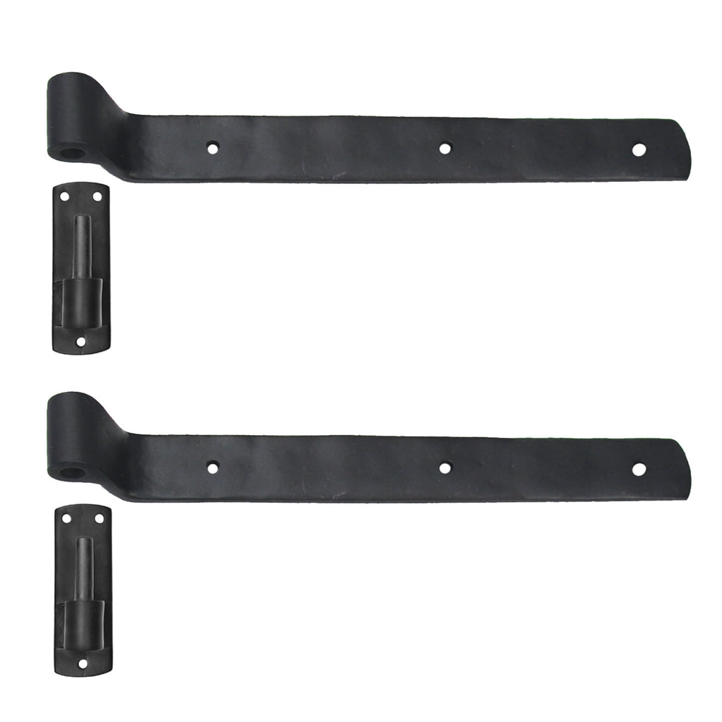 Brass Shutter Arch Strap Pair with Pintle - 10” Long - 1-1/4” Offset