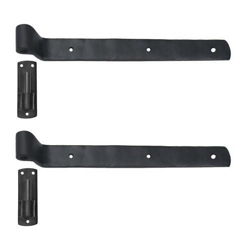 Brass Shutter Arch Strap Pair with Pintle - 10” Long - 1-1/4” Offset