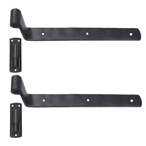 Brass Shutter Arch Strap Pair with Pintle - 10” Long - 2-1/4” Offset