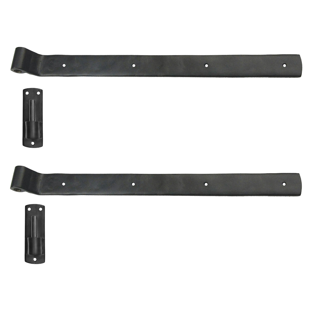 Brass Shutter Arch Strap Pair with Pintle - 14” Long - 3/4” Offset