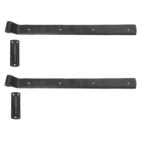 Brass Shutter Arch Strap Pair with Pintle - 14” Long - 3/4” Offset