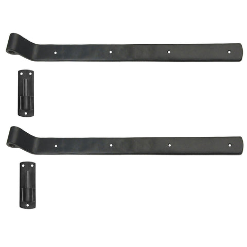 Brass Shutter Arch Strap Pair with Pintle - 14” Long - 1-1/4” Offset