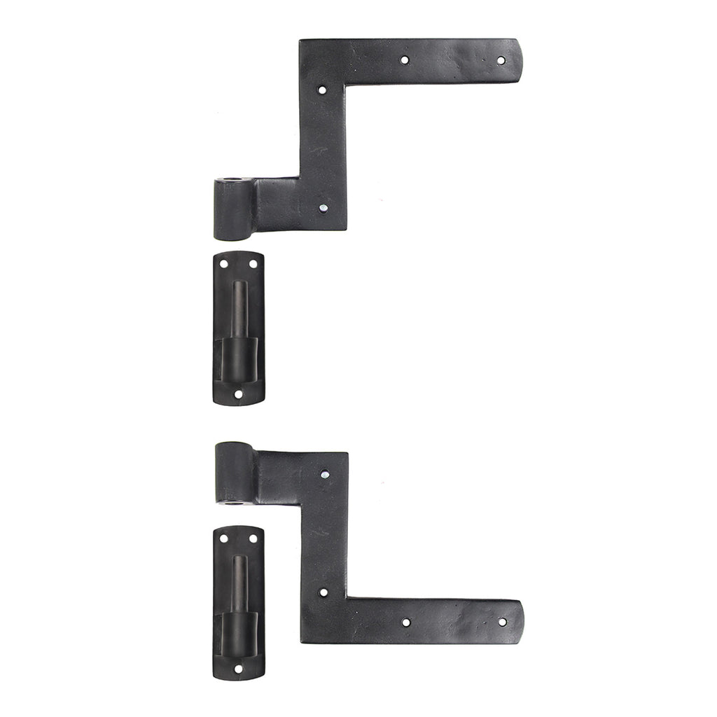 Brass Shutter New York Strap Pair with Pintle - 2-1/4” Offset