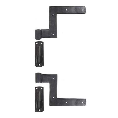 Brass Shutter New York Strap Pair with Pintle - 2-1/4” Offset