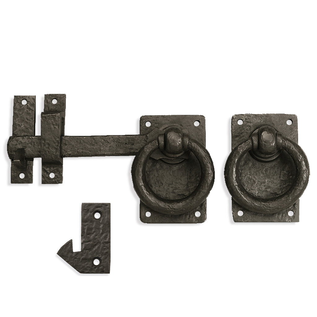 Solid Bronze Textured 7" Square Lever Latch with Pull Ring