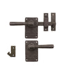 Solid Bronze Textured 5" Square Lever Latch with Round Lever