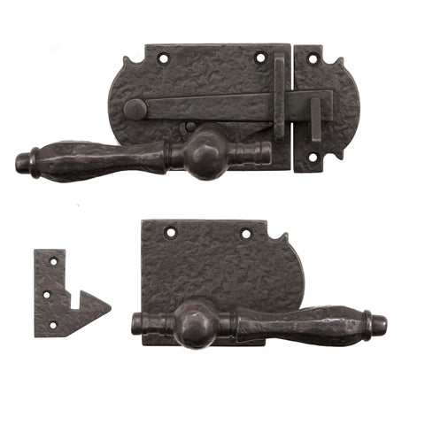 Solid Bronze Textured Euro Lever Latch with Octagonal Lever