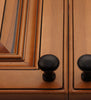 1-1/8" Tall Round Iron Cabinet Knob on Wood