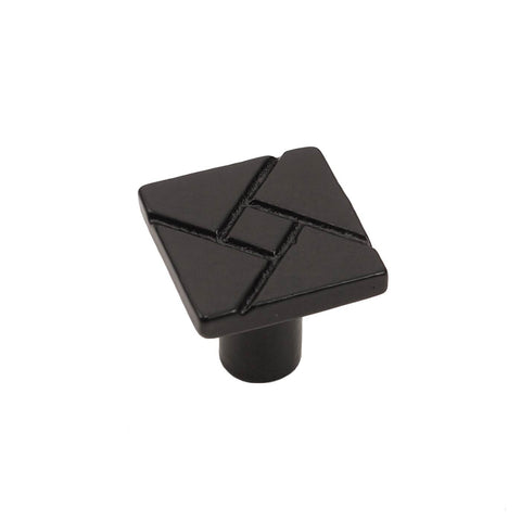 Cast Iron 1-1/8" Square Deco Iron Cabinet Knob - Packs of (5, 10, & 25)